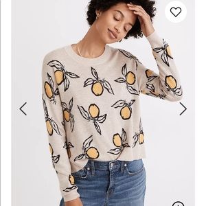 Tangerine Sketch Jacquard Pullover Sweater